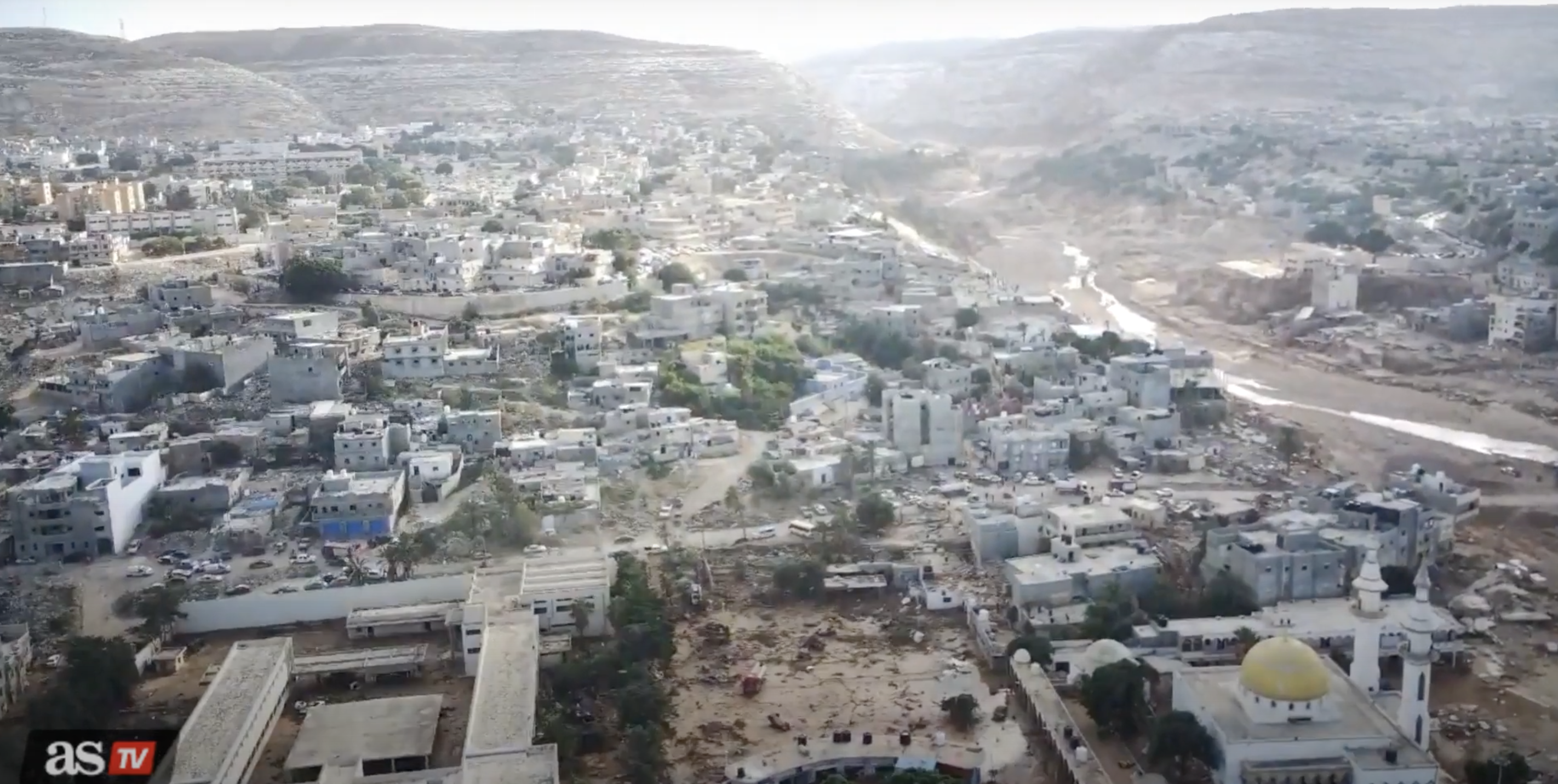 Un dron muestra cómo ha quedado la ciudad más afectada de Libia tras la tragedia: encoge el alma